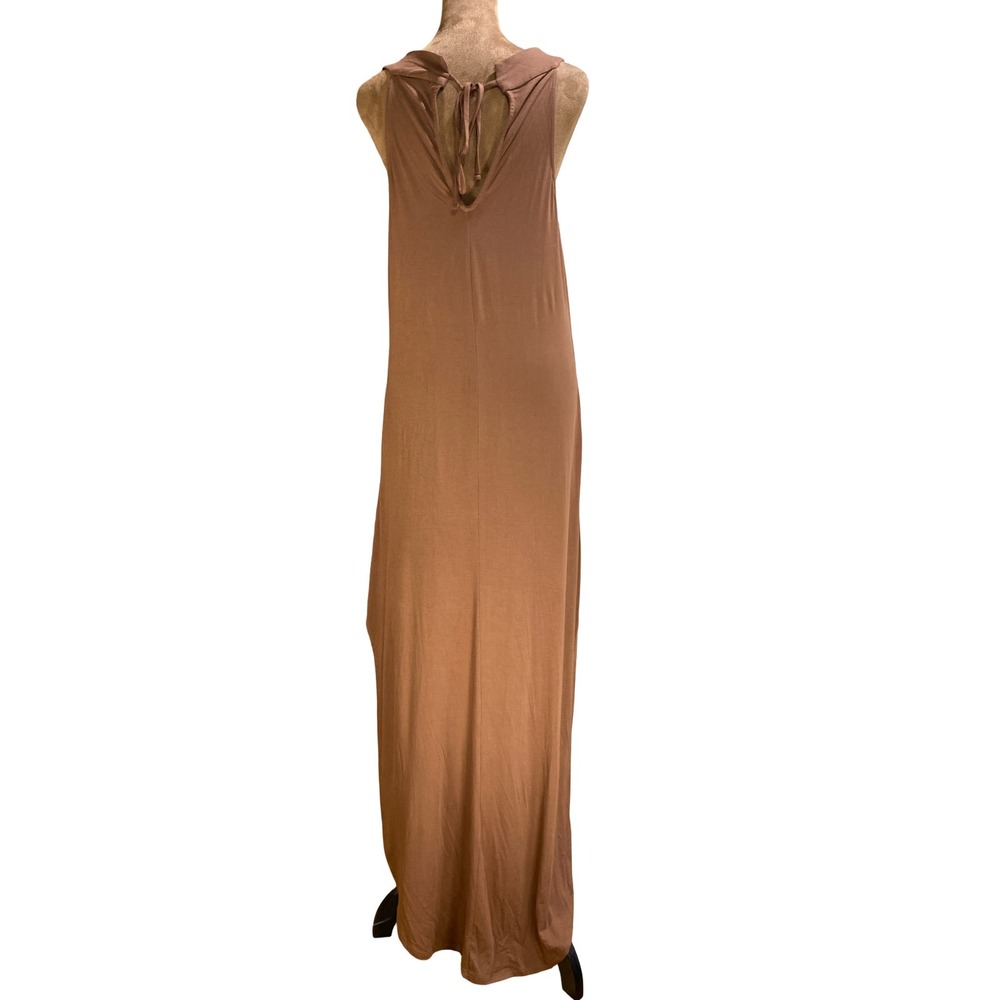 Venus Brown Beaded Embroidered Maxi Dress M Boho Sleeveless Resort Vacay  Casual - Picture 2 of 9